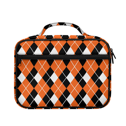 Orange White And Black Argyle Print Briefcase Bible Bag