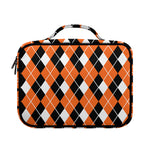 Orange White And Black Argyle Print Briefcase Bible Bag