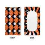 Orange White And Black Argyle Print Changing Pad Cover