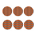 Orange White And Black Argyle Print Coaster Set