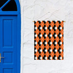 Orange White And Black Argyle Print Garden Flag