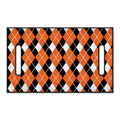 Orange White And Black Argyle Print Golf Cart Seat Cover