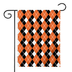 Orange White And Black Argyle Print House Flag