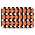 Orange White And Black Argyle Print Indoor Door Mat