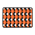 Orange White And Black Argyle Print Kitchen Mat