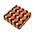 Orange White And Black Argyle Print Outdoor Seat Cushion Cover