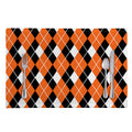 Orange White And Black Argyle Print Placemat