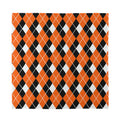 Orange White And Black Argyle Print Silk Bandana