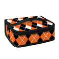 Orange White And Black Argyle Print Small Lunch Bag