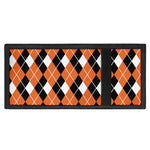 Orange White And Black Argyle Print Trifold Wallet
