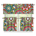 Oriental Mandala Bohemian Pattern Print 3 Piece Kitchen Curtains