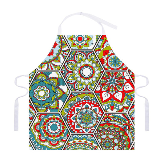 Oriental Mandala Bohemian Pattern Print Adjustable Apron