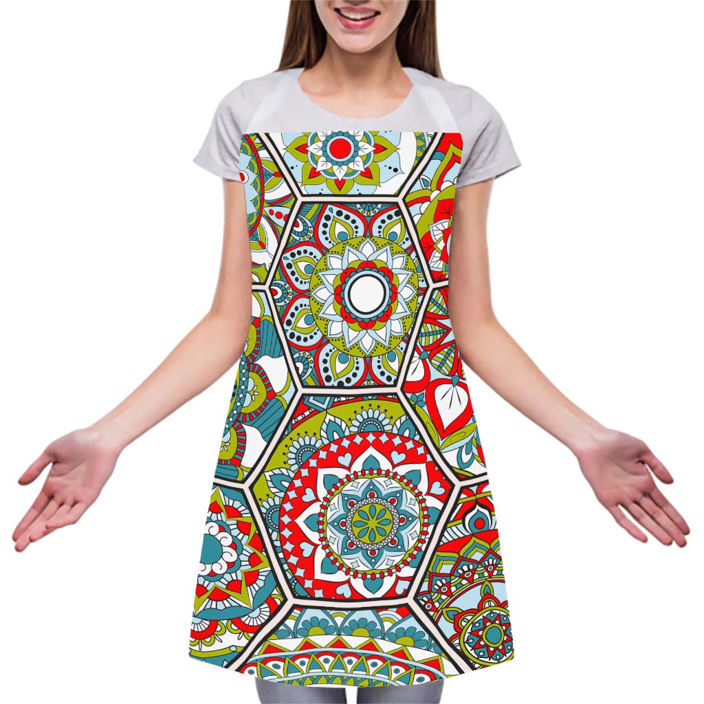 Oriental Mandala Bohemian Pattern Print Adjustable Apron