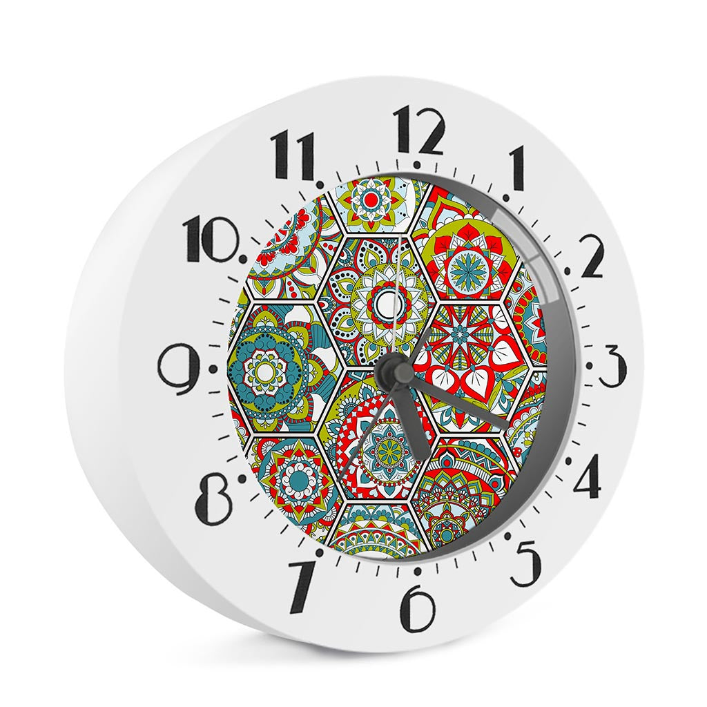 Oriental Mandala Bohemian Pattern Print Alarm Clock