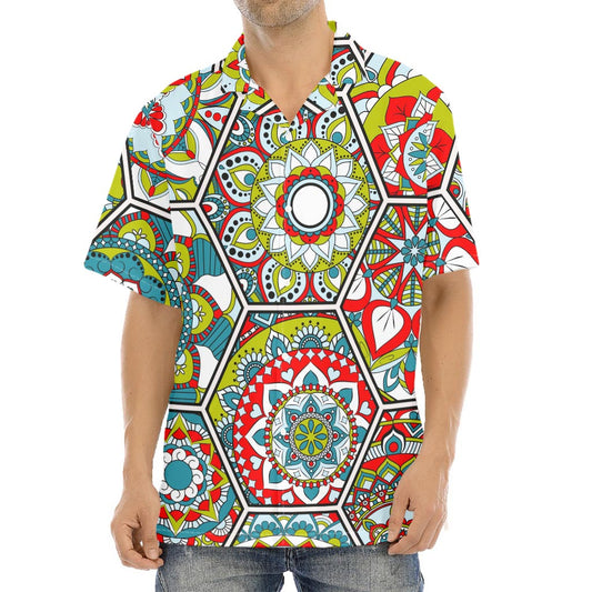 Oriental Mandala Bohemian Pattern Print Aloha Shirt