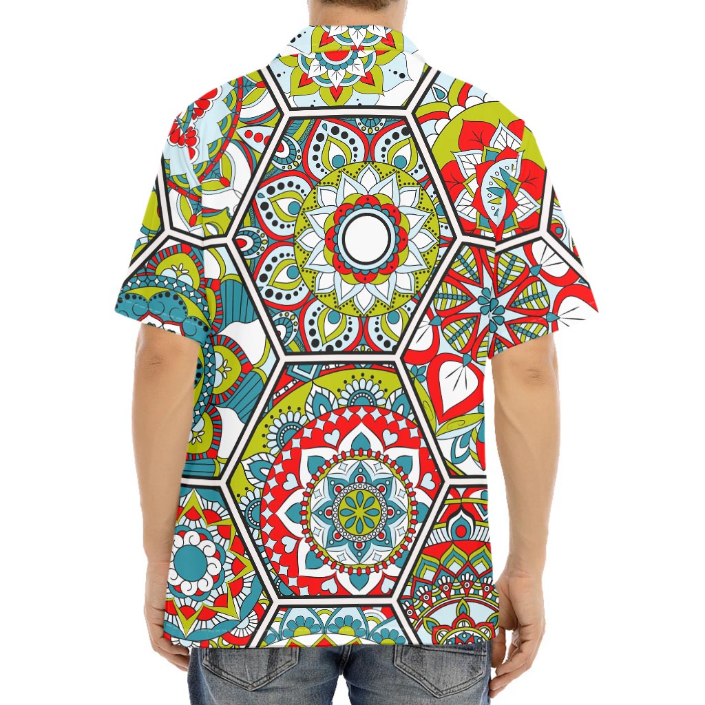 Oriental Mandala Bohemian Pattern Print Aloha Shirt