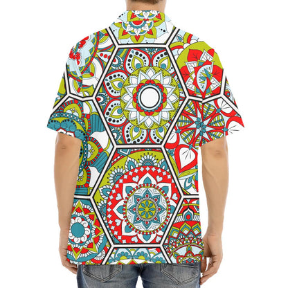 Oriental Mandala Bohemian Pattern Print Aloha Shirt