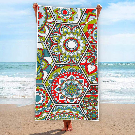 Oriental Mandala Bohemian Pattern Print Beach Towel