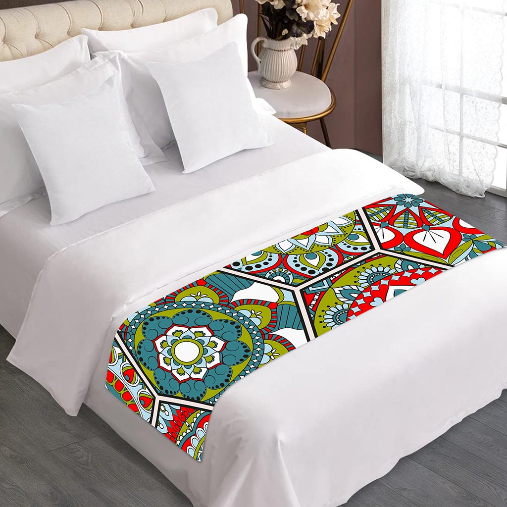 Oriental Mandala Bohemian Pattern Print Bed Runner
