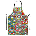 Oriental Mandala Bohemian Pattern Print Bib Apron With Pocket