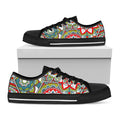 Oriental Mandala Bohemian Pattern Print Black Low Top Sneakers
