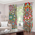 Oriental Mandala Bohemian Pattern Print Dimout Grommet Curtains