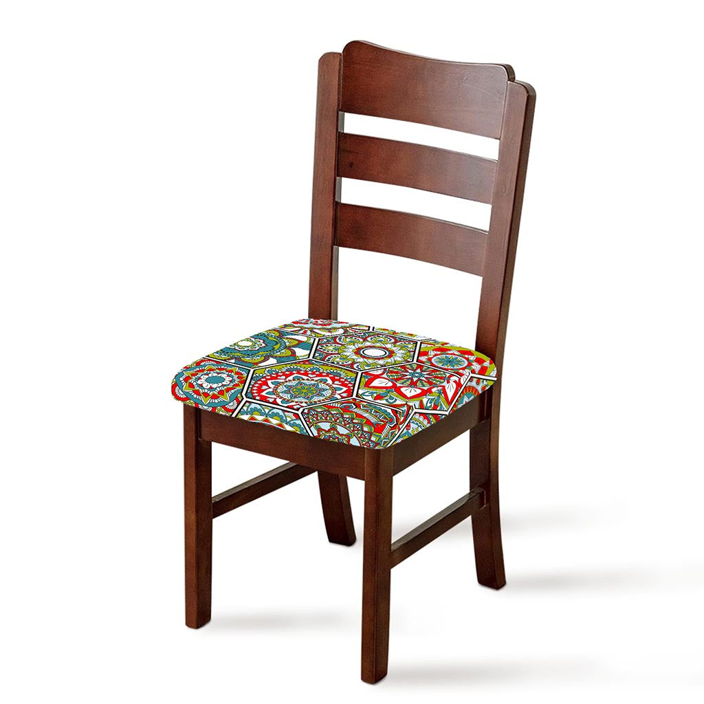 Oriental Mandala Bohemian Pattern Print Chair Cushion Cover
