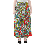 Oriental Mandala Bohemian Pattern Print Chiffon Maxi Skirt