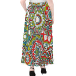Oriental Mandala Bohemian Pattern Print Chiffon Maxi Skirt