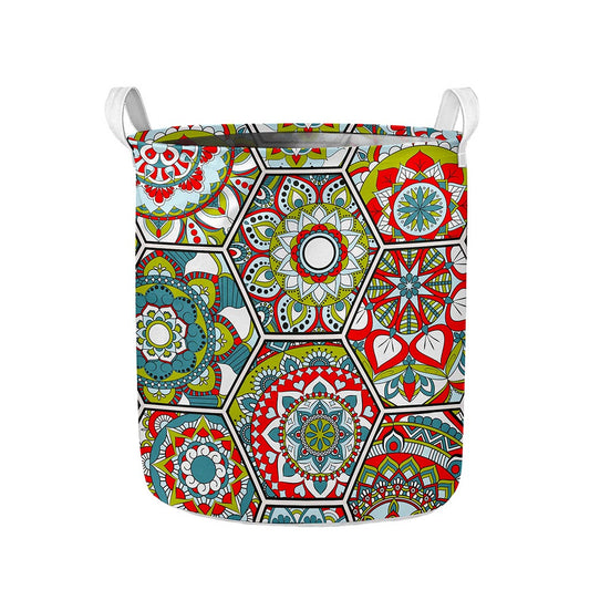 Oriental Mandala Bohemian Pattern Print Collapsible Laundry Basket
