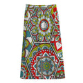 Oriental Mandala Bohemian Pattern Print Cotton Front Slit Maxi Skirt