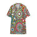Oriental Mandala Bohemian Pattern Print Cotton Hawaiian Shirt
