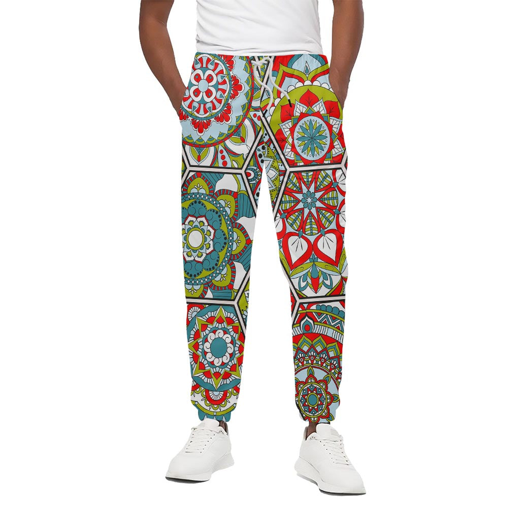 Oriental Mandala Bohemian Pattern Print Cotton Pants