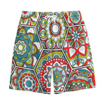 Oriental Mandala Bohemian Pattern Print Cotton Shorts