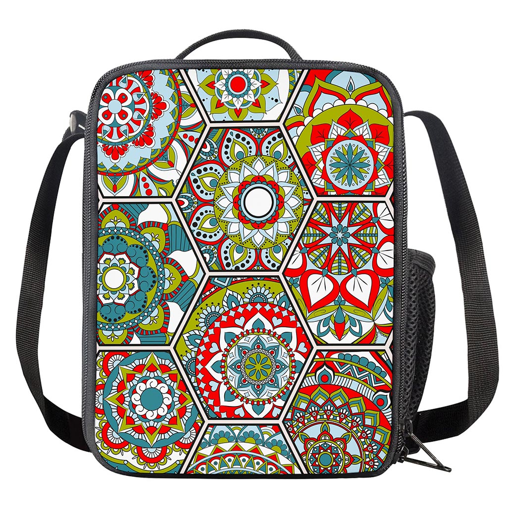Oriental Mandala Bohemian Pattern Print Crossbody Lunch Bag
