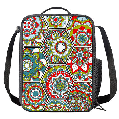 Oriental Mandala Bohemian Pattern Print Crossbody Lunch Bag