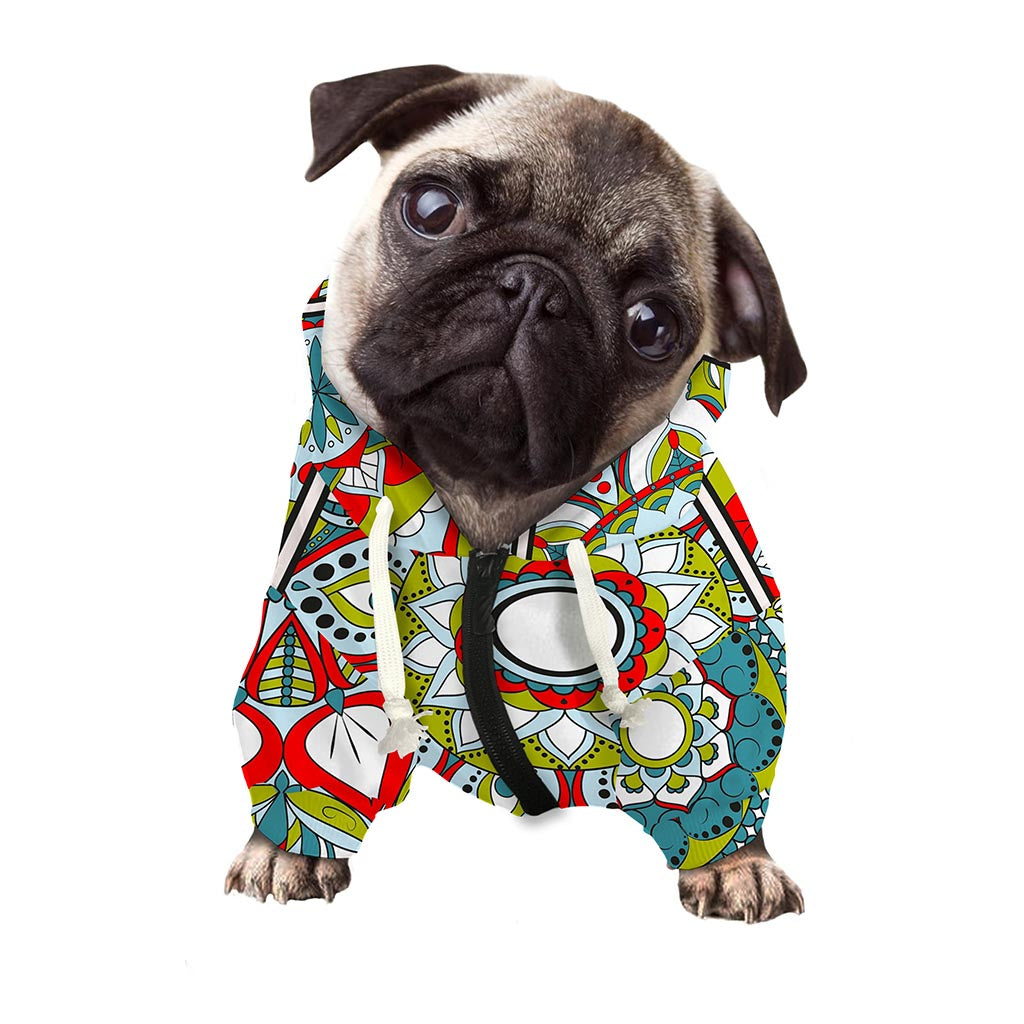 Oriental Mandala Bohemian Pattern Print Dog Zip Up Hoodie