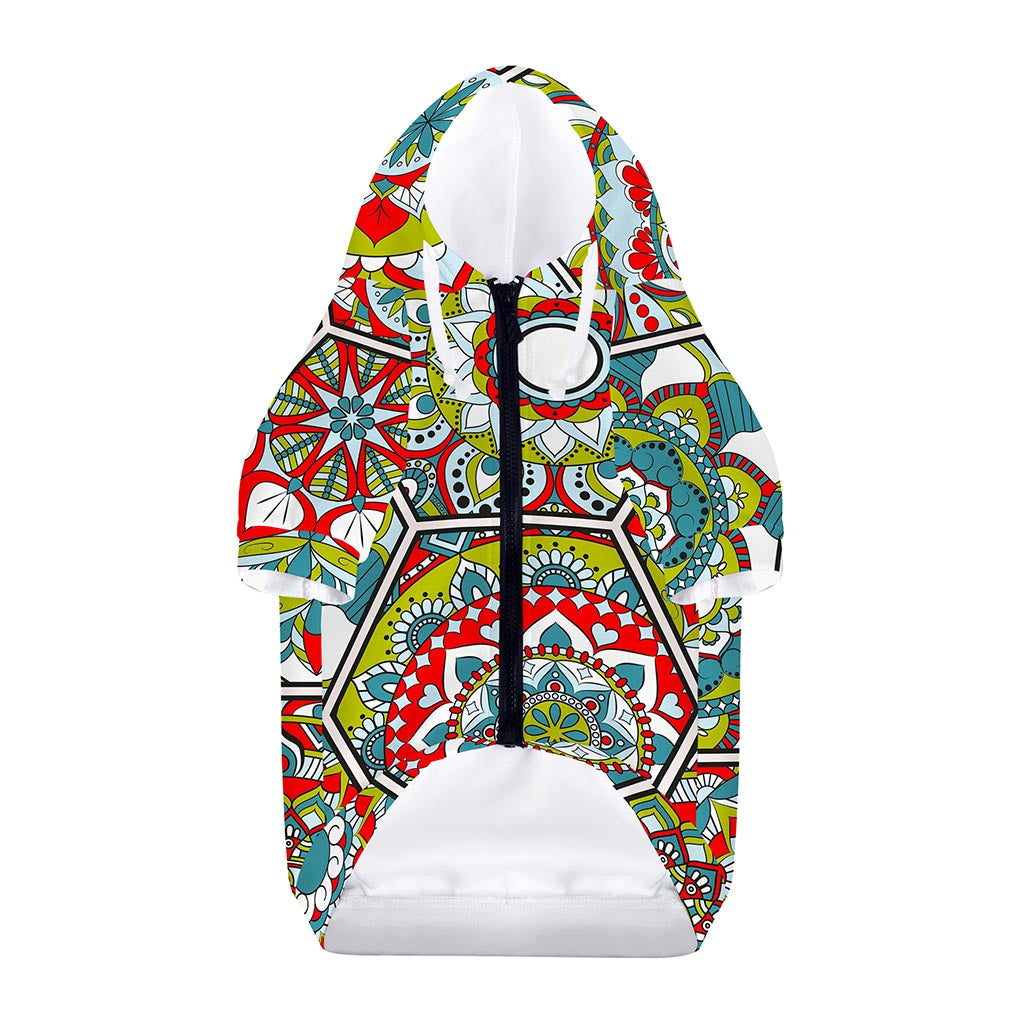 Oriental Mandala Bohemian Pattern Print Dog Zip Up Hoodie