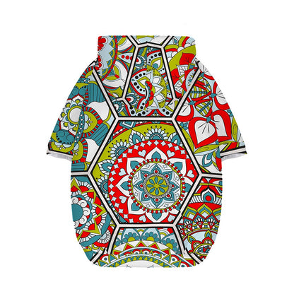 Oriental Mandala Bohemian Pattern Print Dog Zip Up Hoodie