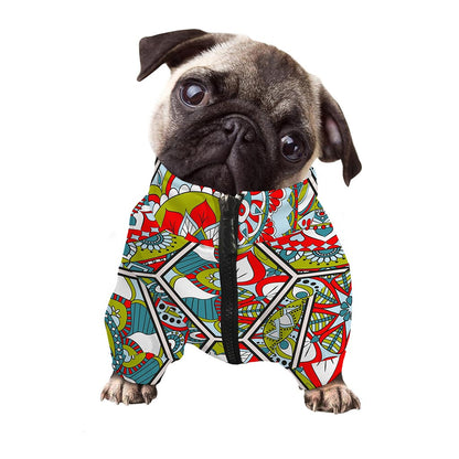 Oriental Mandala Bohemian Pattern Print Dog Zip Up Jacket