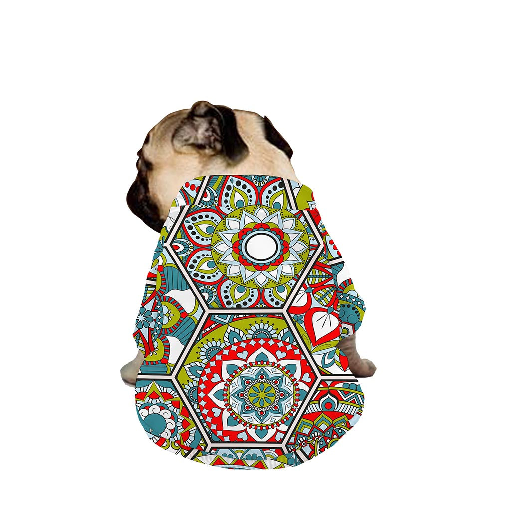 Oriental Mandala Bohemian Pattern Print Dog Zip Up Jacket