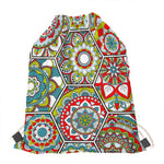 Oriental Mandala Bohemian Pattern Print Drawstring Bag