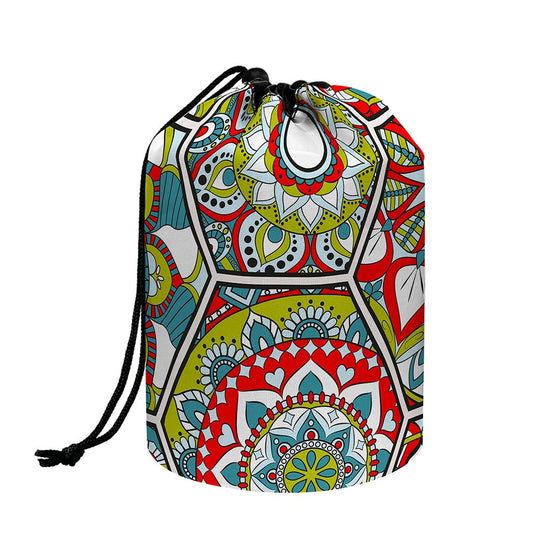 Oriental Mandala Bohemian Pattern Print Drawstring Makeup Bag