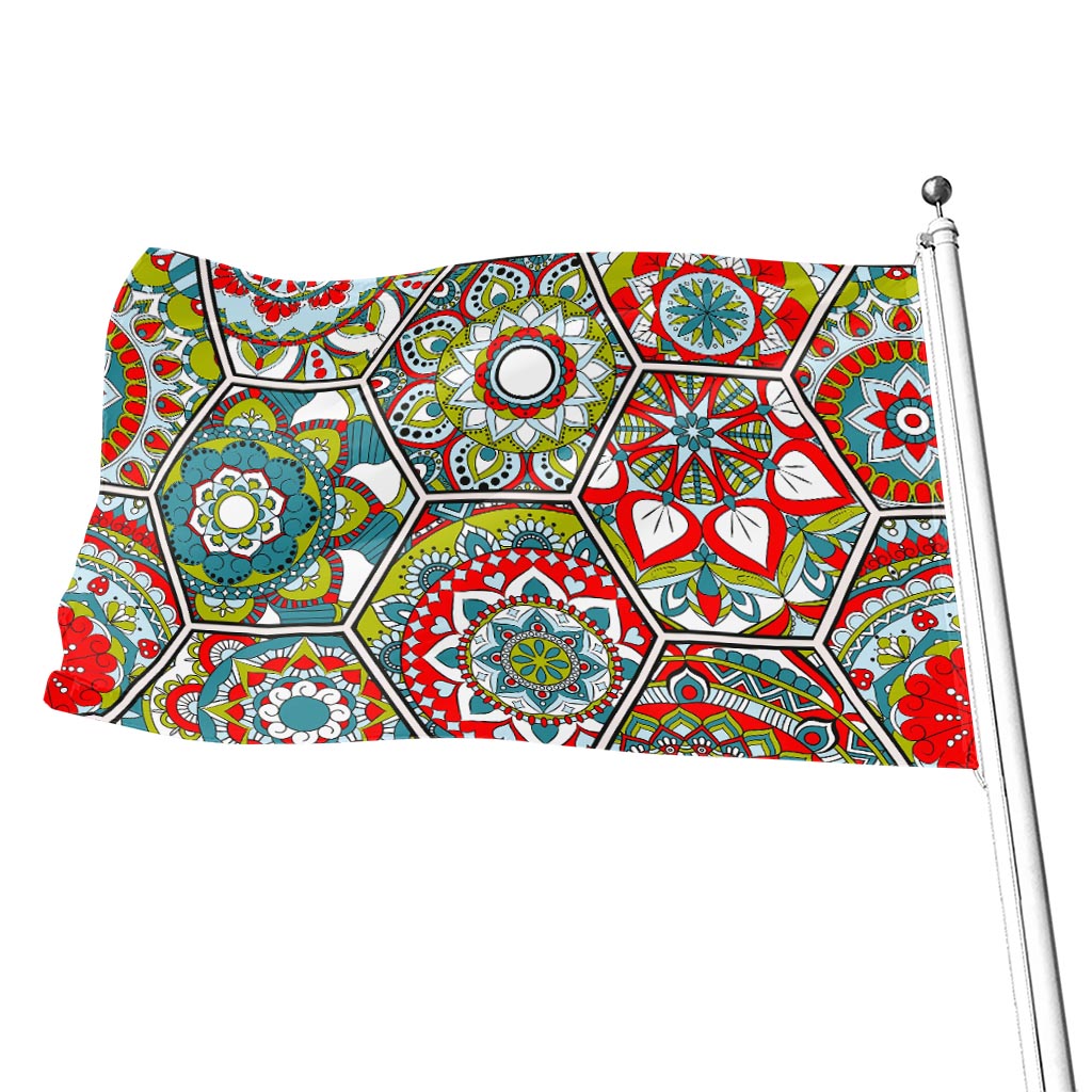 Oriental Mandala Bohemian Pattern Print Flag