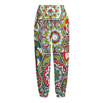 Oriental Mandala Bohemian Pattern Print Fleece Lined Knit Pants