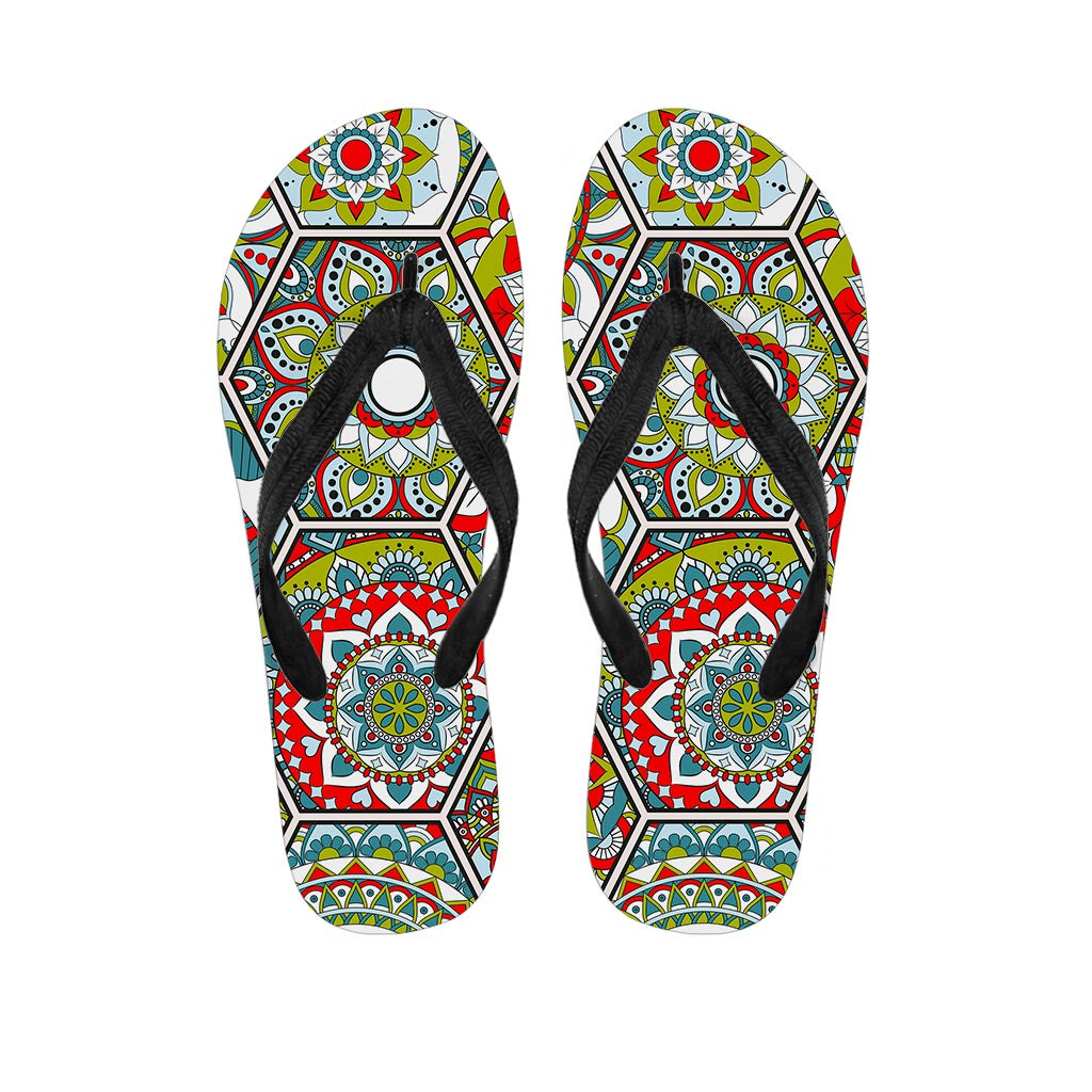 Oriental Mandala Bohemian Pattern Print Flip Flops