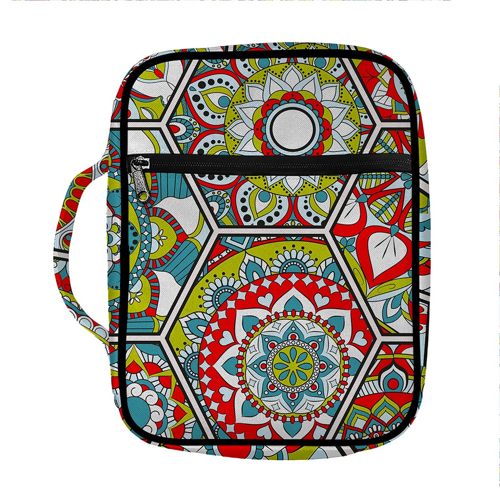 Oriental Mandala Bohemian Pattern Print Front Pocket Bible Bag