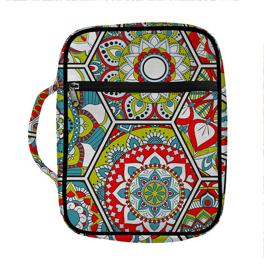 Oriental Mandala Bohemian Pattern Print Front Pocket Bible Bag