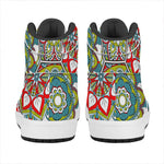 Oriental Mandala Bohemian Pattern Print High Top Leather Sneakers