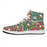 Oriental Mandala Bohemian Pattern Print High Top Leather Sneakers